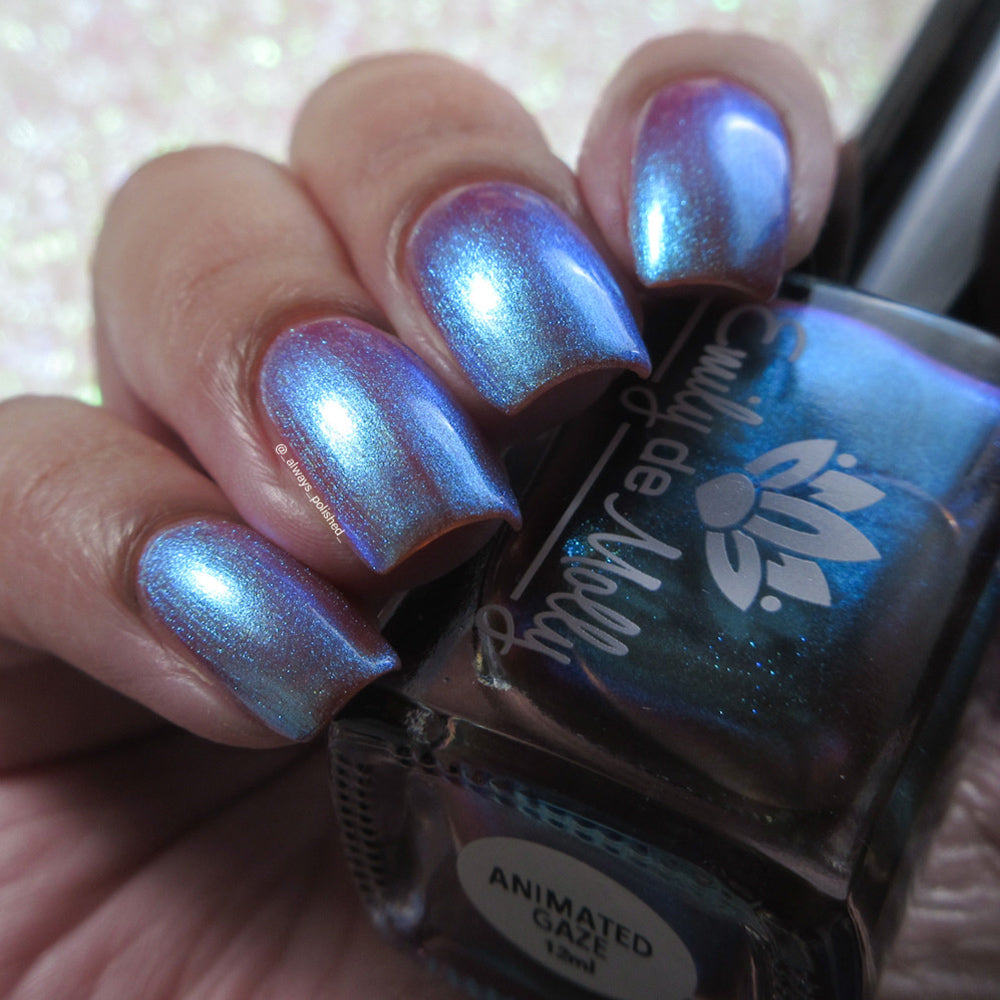 Animated Gaze - A brown nail polish with metallic shifting
