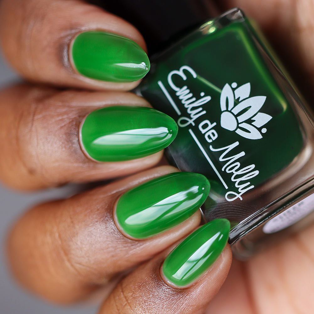 Sheer Tint Meadow - A grungy grass green jelly nail polish