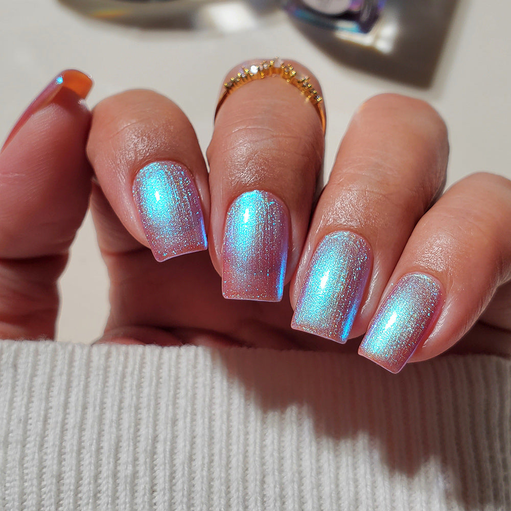 Animated Gaze - A brown nail polish with metallic shifting shimmer