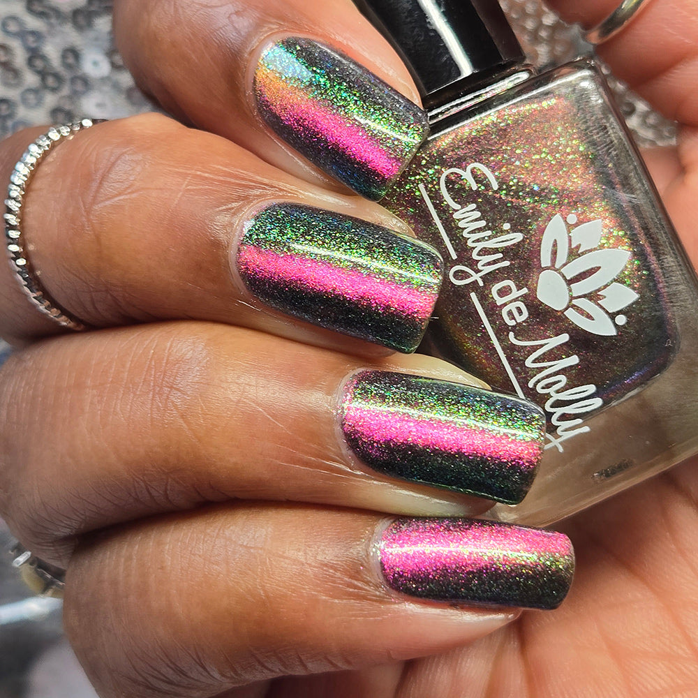 Breath Of Life - A black shimmer nail polish with magnetic effect