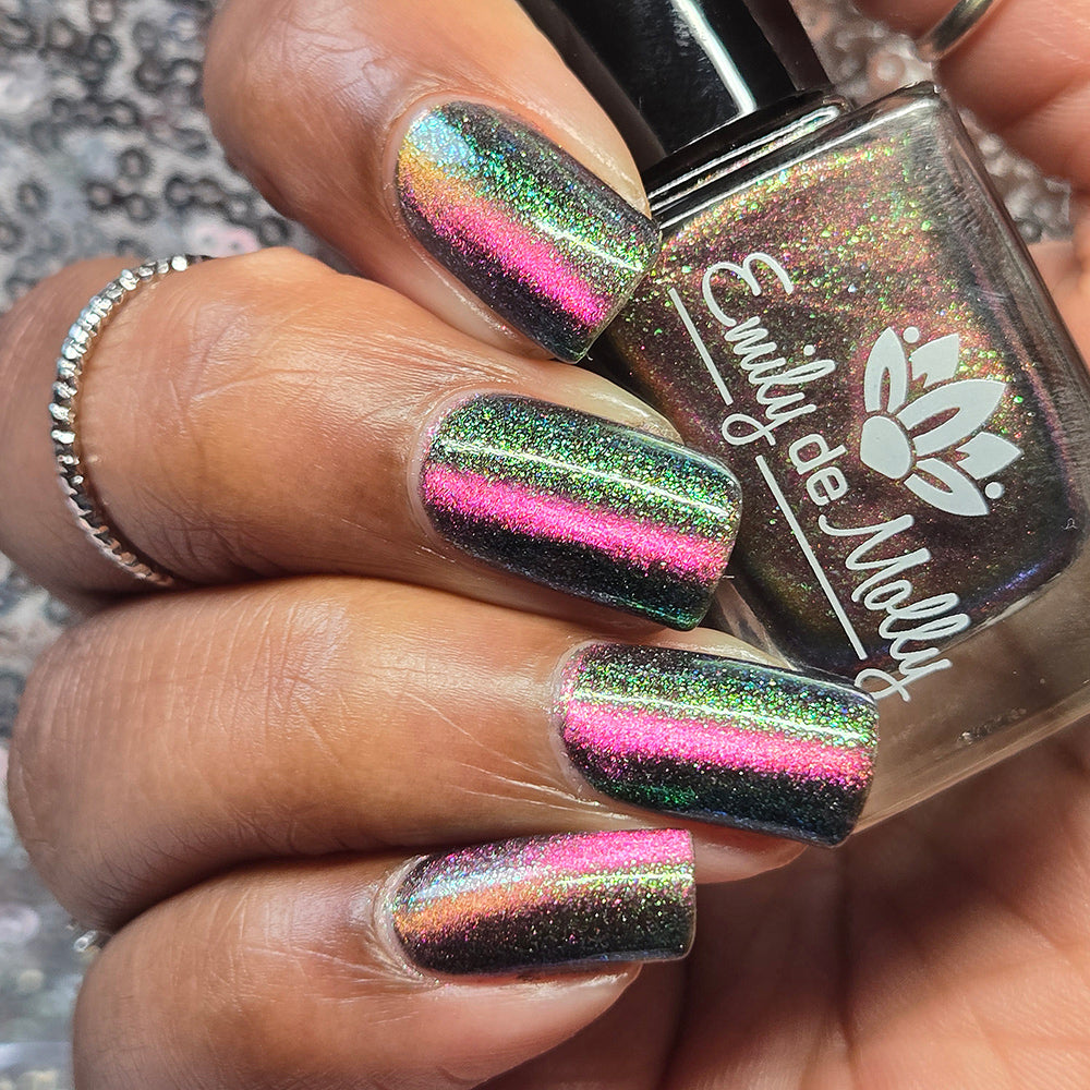 Breath Of Life - A black shimmer nail polish with magnetic effect