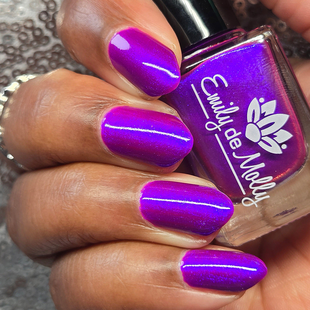 Always Around Me - bright purple shimmer nail polish – EmilydeMolly
