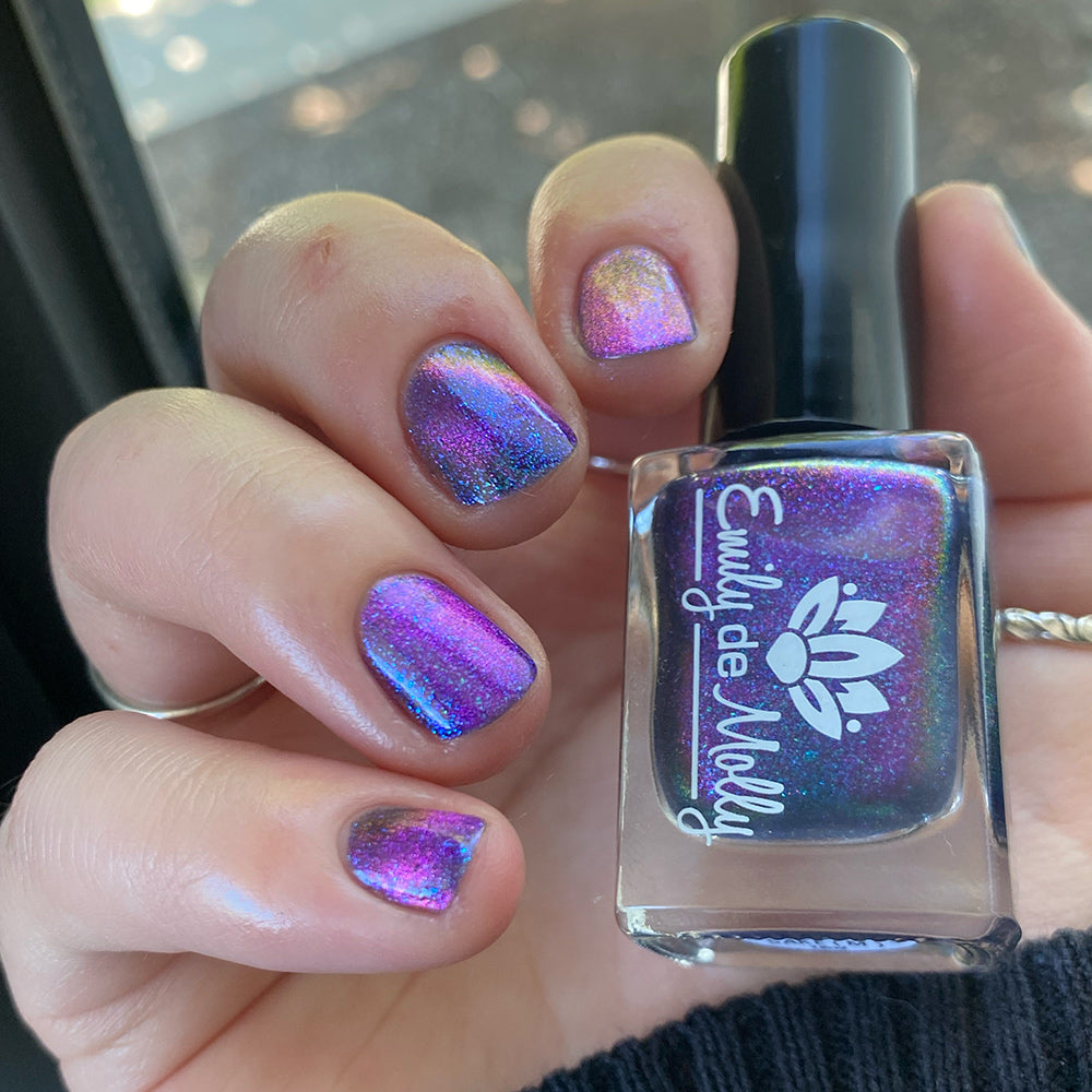 For Everybody's Sake - A blue magnetic nail polish with purple
