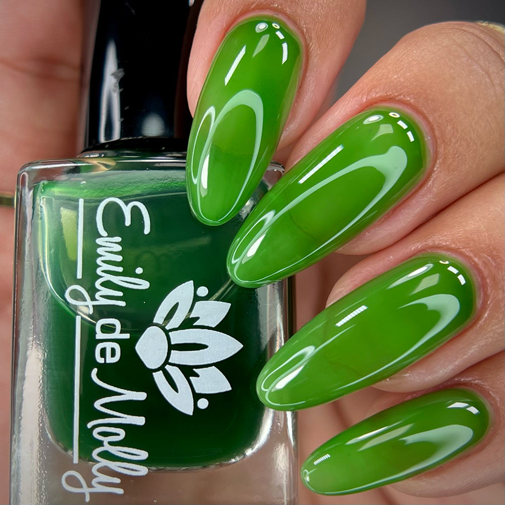 Sheer Tint Meadow - A grungy grass green jelly nail polish