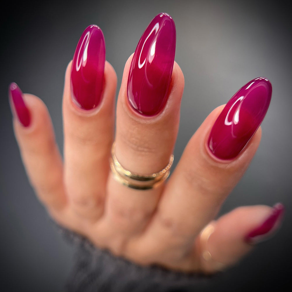 Sheer Tint Mulberry - A deep red jelly nail polish