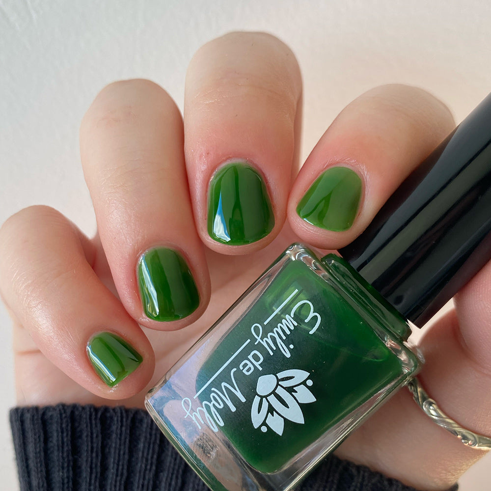 Sheer Tint Meadow - A grungy grass green jelly nail polish