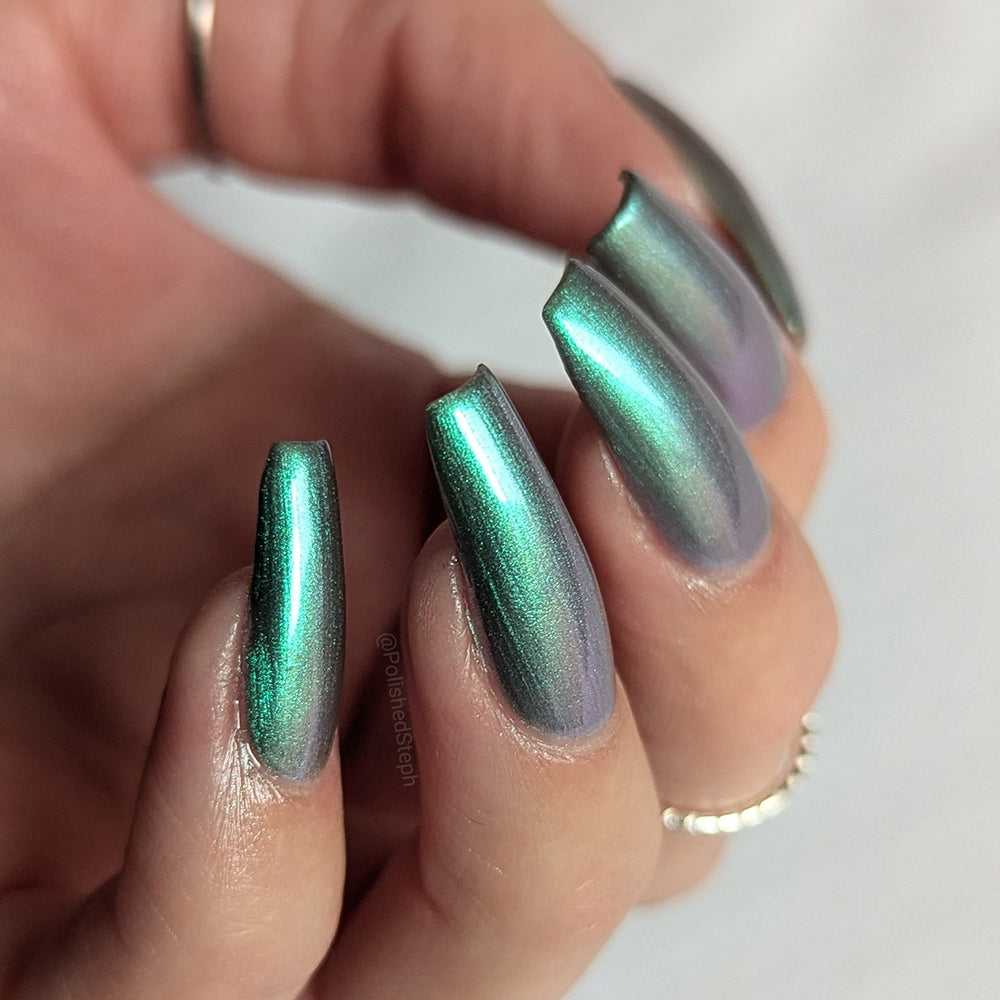 The Same Dream - A medium grey nail polish with shifting shimmer
