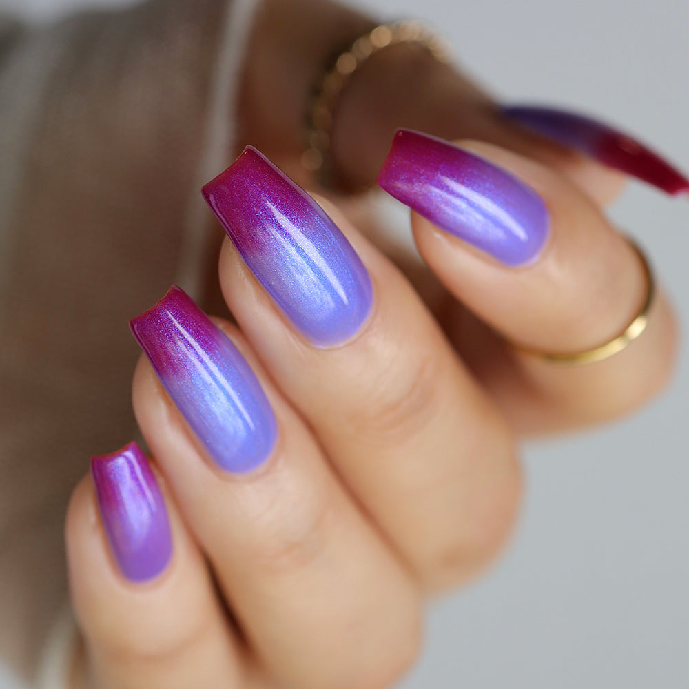 All The Love In The World - A blue to purple thermal nail polish