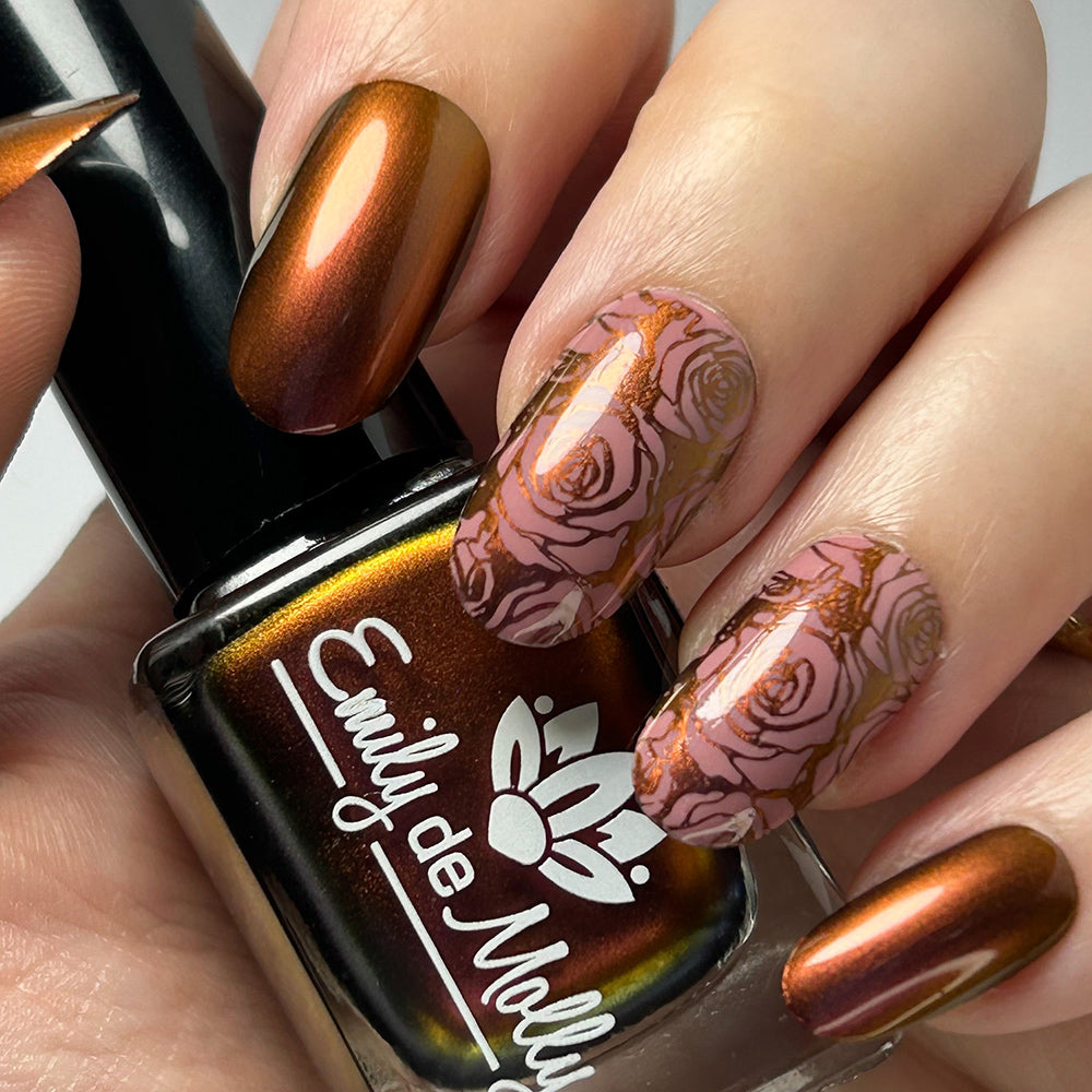 Burgundy / Copper / Gold – multichrome stamping polish – LIMITED