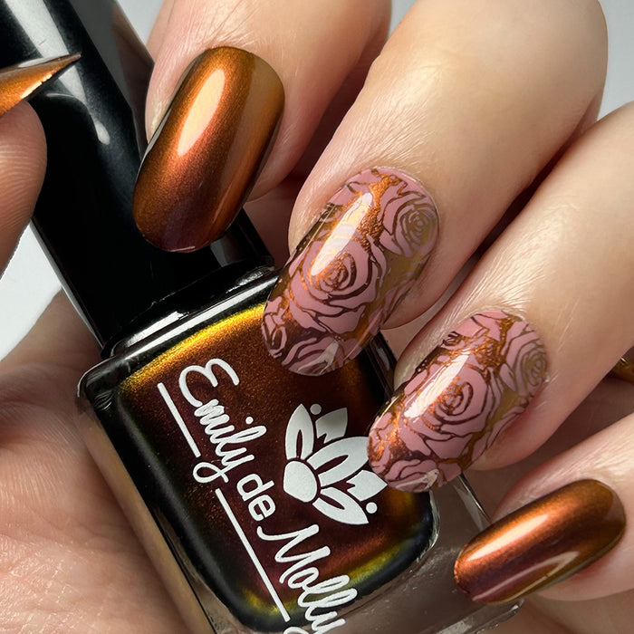 Burgundy / Copper / Gold – multichrome stamping polish – LIMITED
