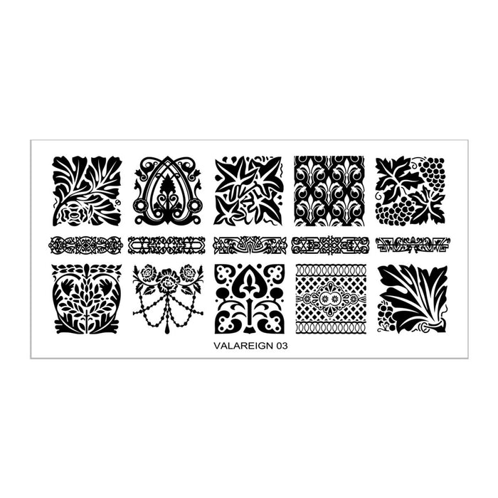 Valareign 03 Messy Mansion Nail Stamping Plate
