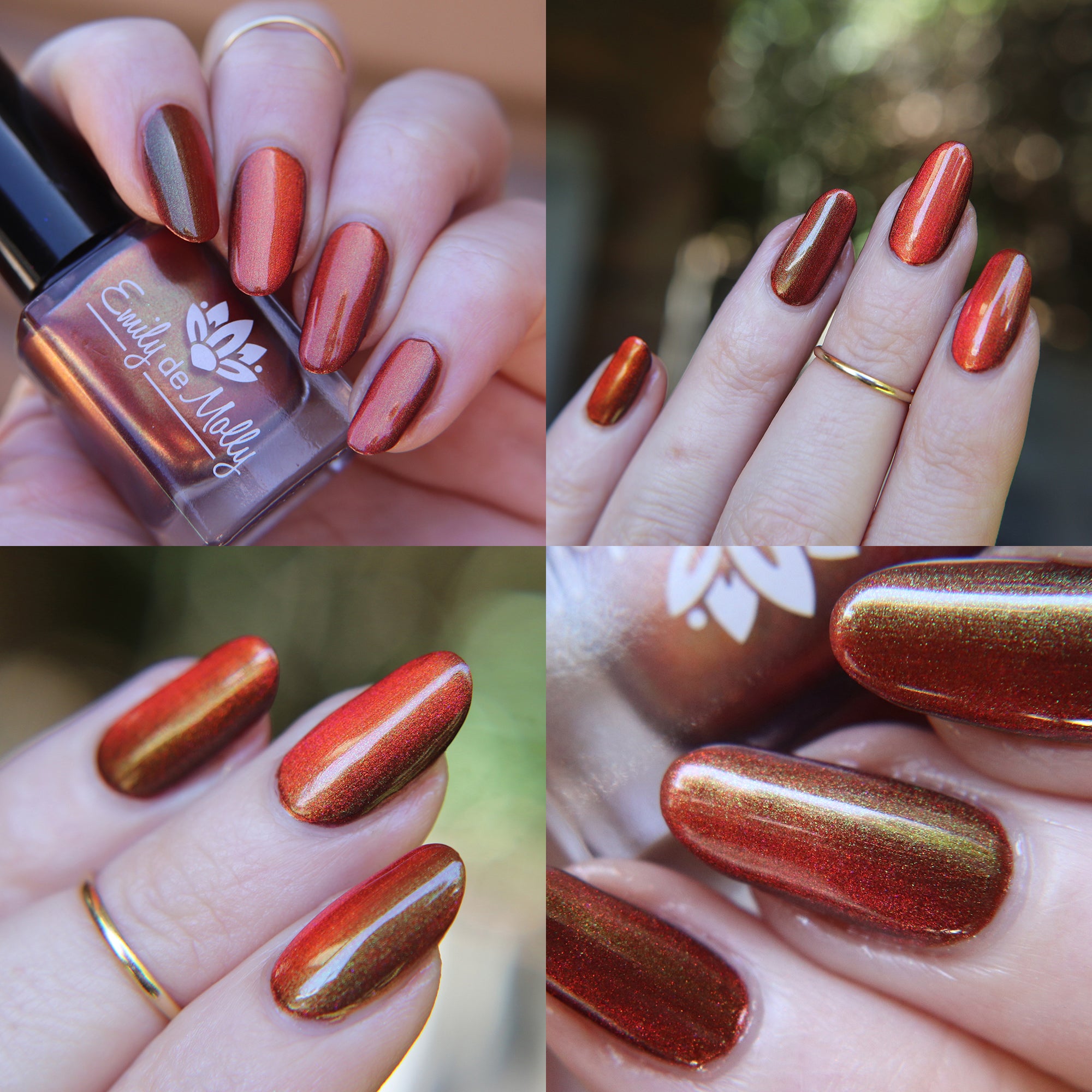 Verdant Vortex - An orange magnetic nail polish with shimmer