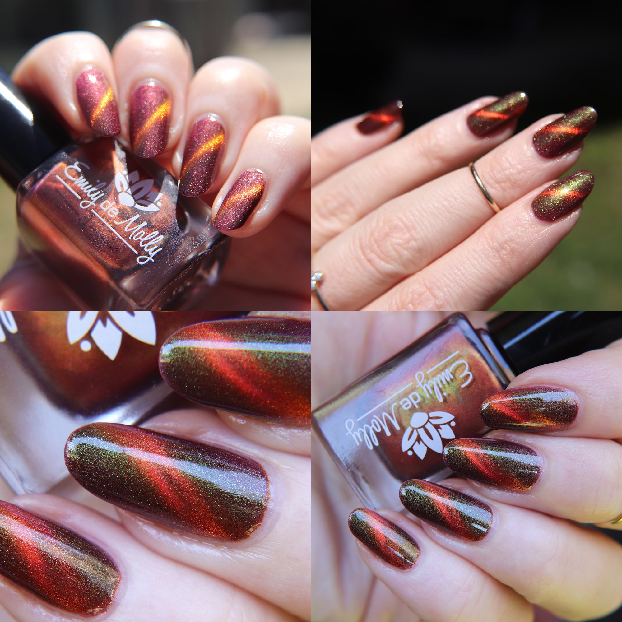 Verdant Vortex - An orange magnetic nail polish with shimmer