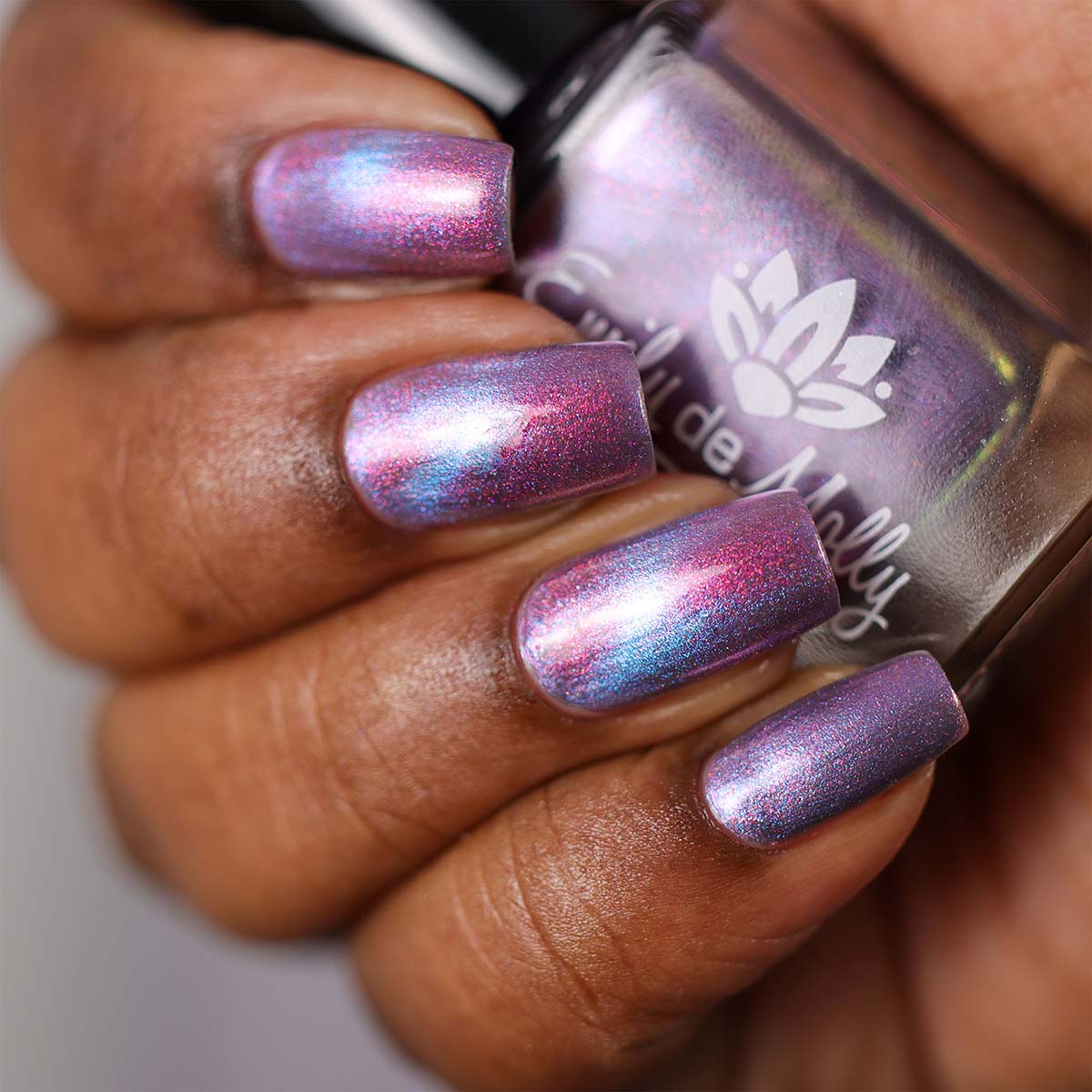 Battery Check - blue and pink magnetic nail polish