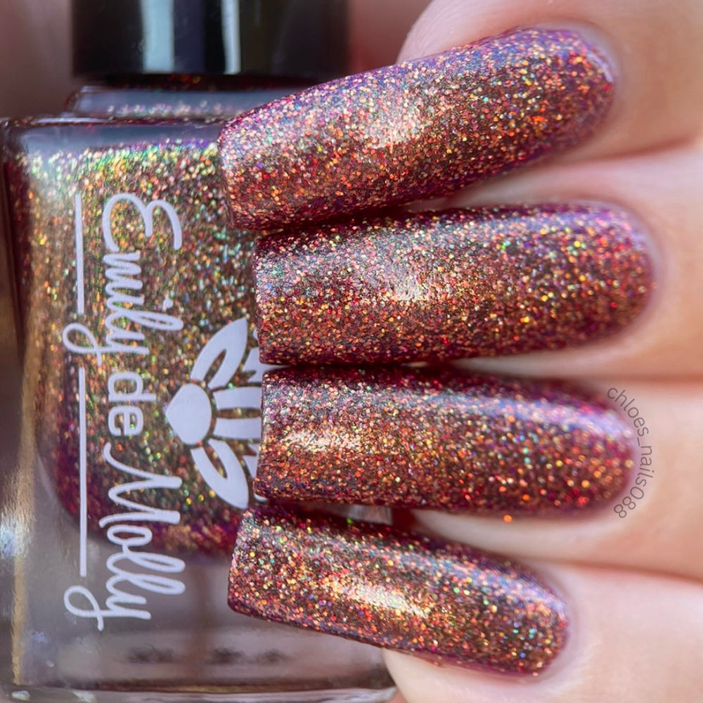 Closer To The Edge - A burgundy brown base with glitter and