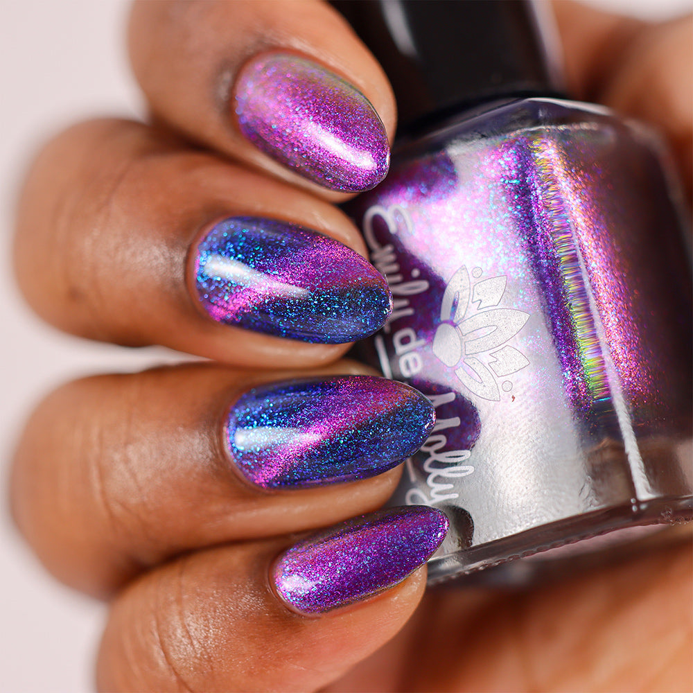For Everybody's Sake - A blue magnetic nail polish with purple