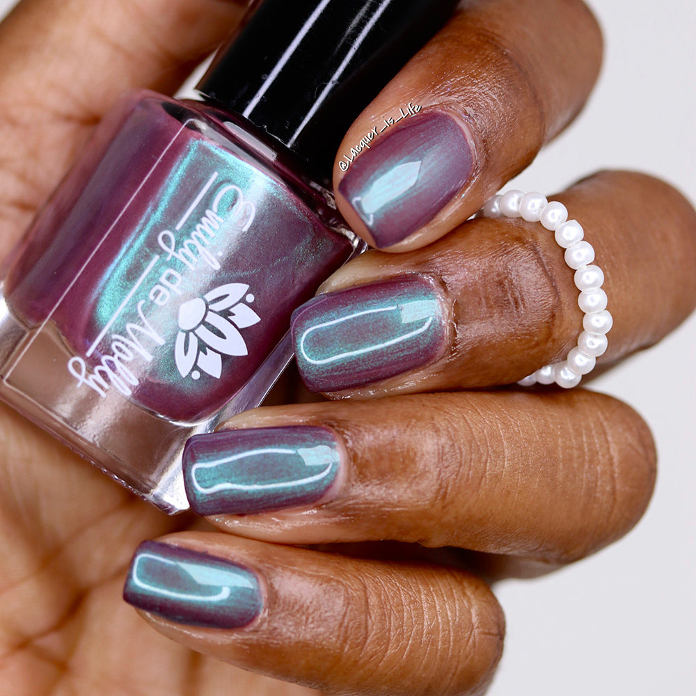 Alone In A Room - A dark mauve brown nail polish with shimmer