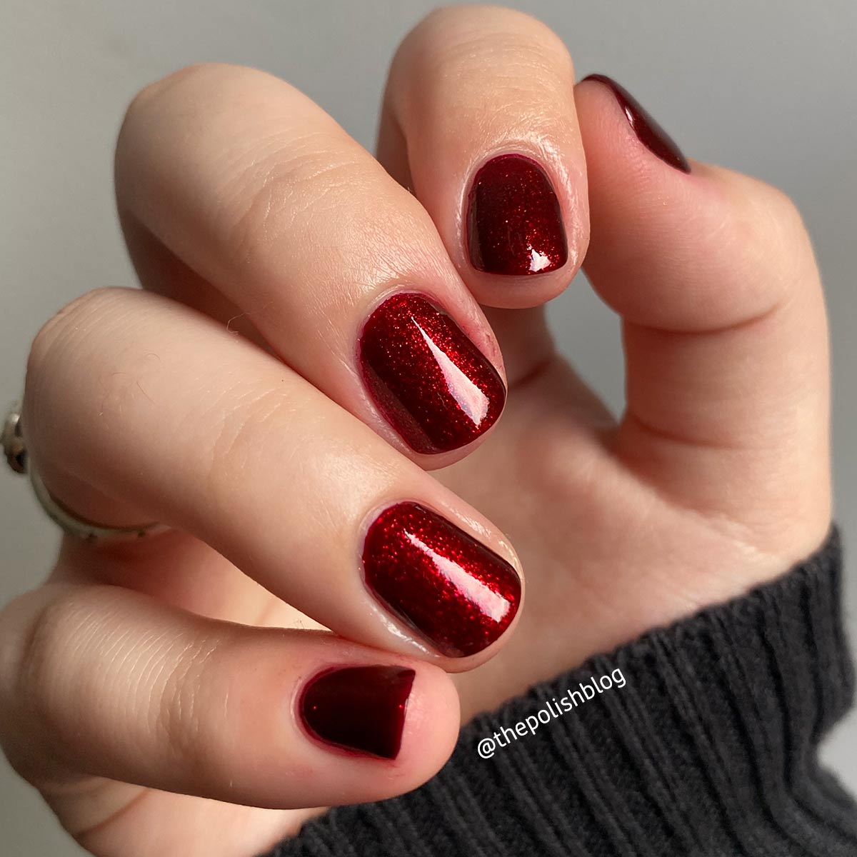 Secret Code - dark red shimmer nail polish – EmilydeMolly